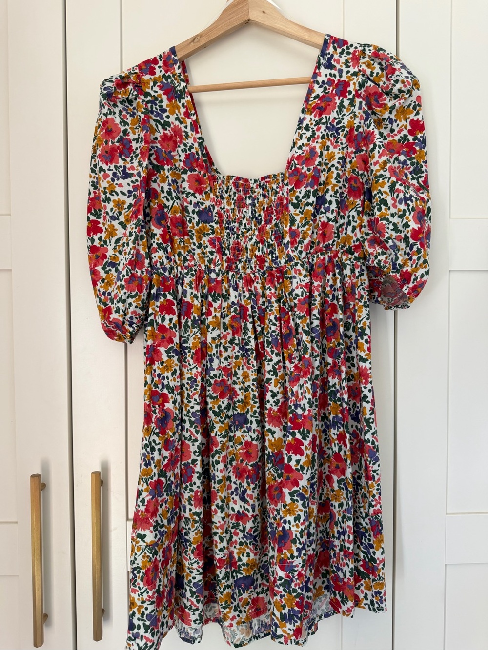 Floral Puff-Sleeve Mini Dress